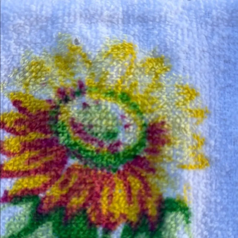 Flower Butterfly Kitchen Towels - White, Blue, Yellow